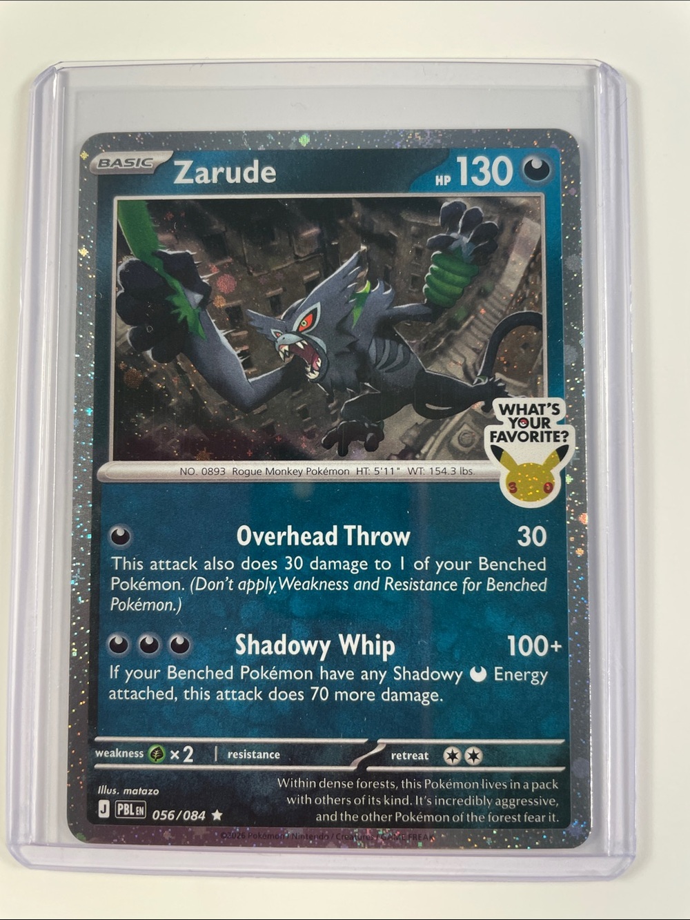Pokemon Zarude Holographic Card - Blue and Green Accents